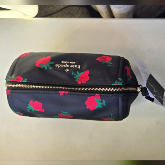 Kate Spade Chelsea Rose Cosmetic Case - Black and Red - Picture 2 of 5